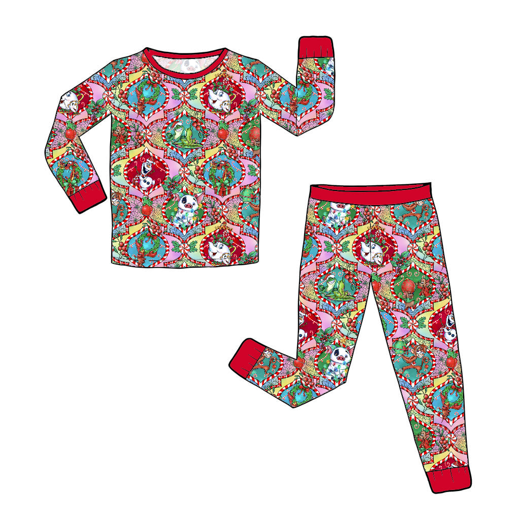 RTS Long Sleeve and Pants Pajama Set - Xmas Sidekicks Pink