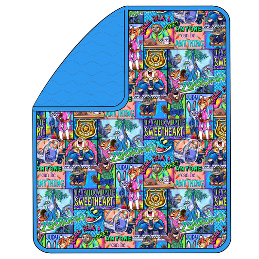 RTS Triple Layer Quilted Bamboo Blanket - PANEL Zoo2