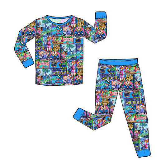 RTS Long Sleeve and Pants Pajama Set - PANEL Zoo2