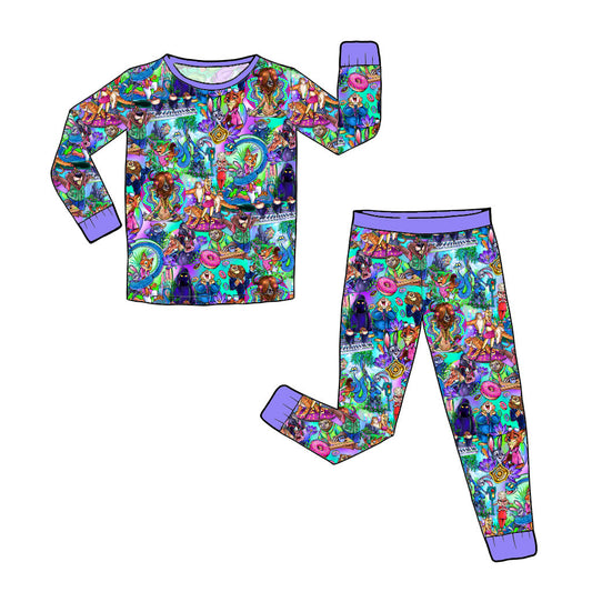 RTS Long Sleeve and Pants Pajama Set - PURPLE Zoo2