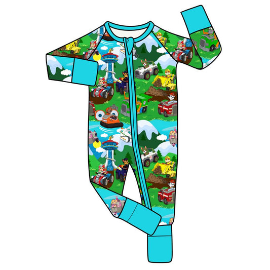 FEB Pre-Order Bamboo Convertible Zip Romper - Rescue Patrol