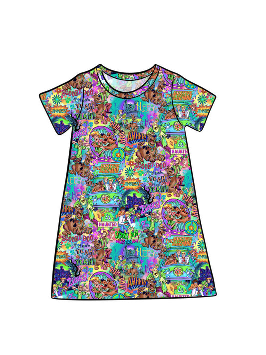 SEPT Pre-order Kid's Tee-Dress/Lounge Gown - Groovy Doo