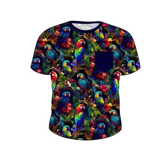 June Pre-Order Bamboo Short Sleeve Pocket Tee - Birds