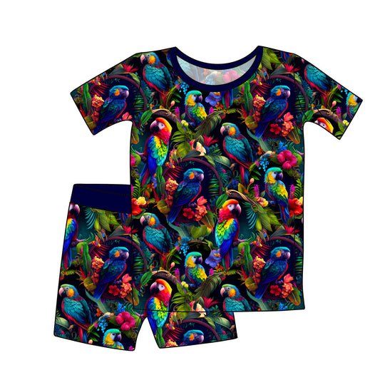 June Pre-Order Bamboo Short Sleeve and Shorts Pajama Set - Birds