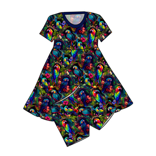 June Pre-order Twirl Dress with Shorts - Birds