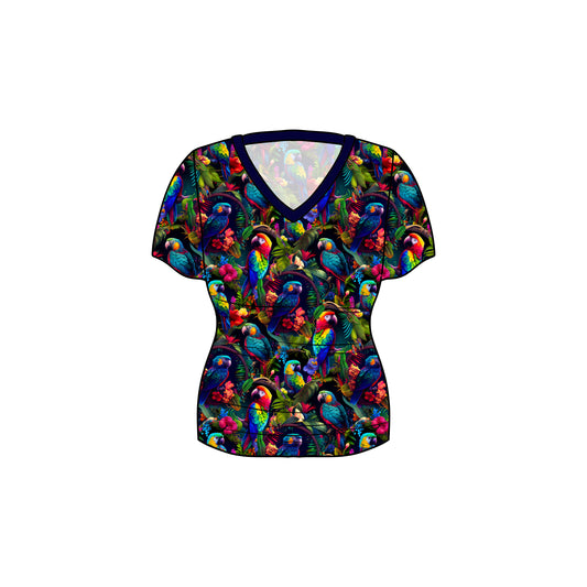 June Pre-Order Women's Oversized V-Neck Tee - Birds