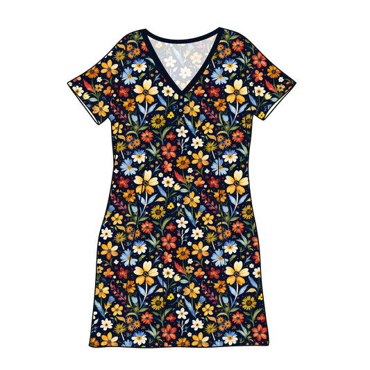 RTS Bamboo Adult Sleep Gown - Wild As A Flower