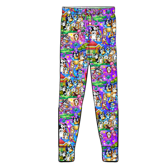 April Pre-order Women's Pajama Joggers - Rainbow Dogs
