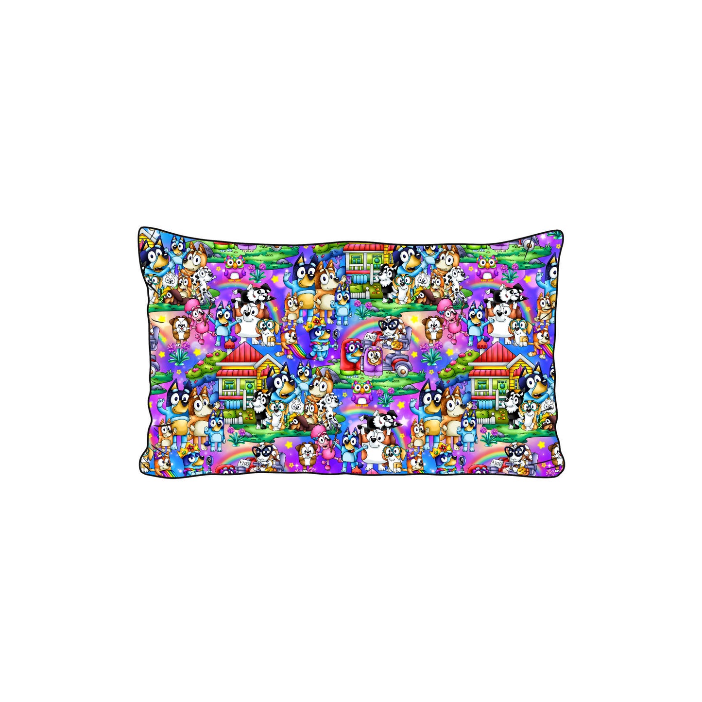 April Pre-Order Bamboo Pillowcase - Rainbow Dogs