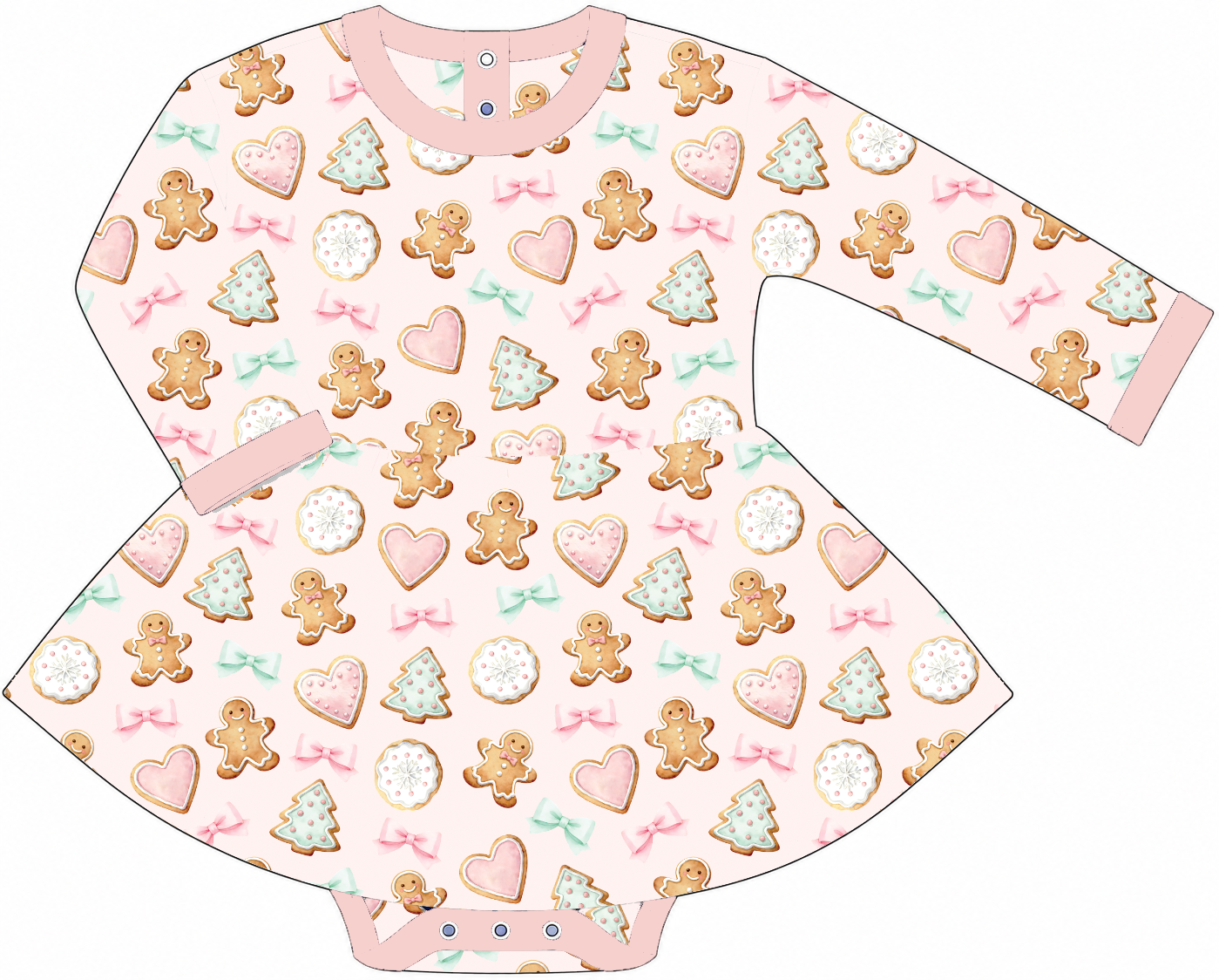 NOV Pre-Order Long Sleeve Bodysuit Twirl - Pastel Gingerbread