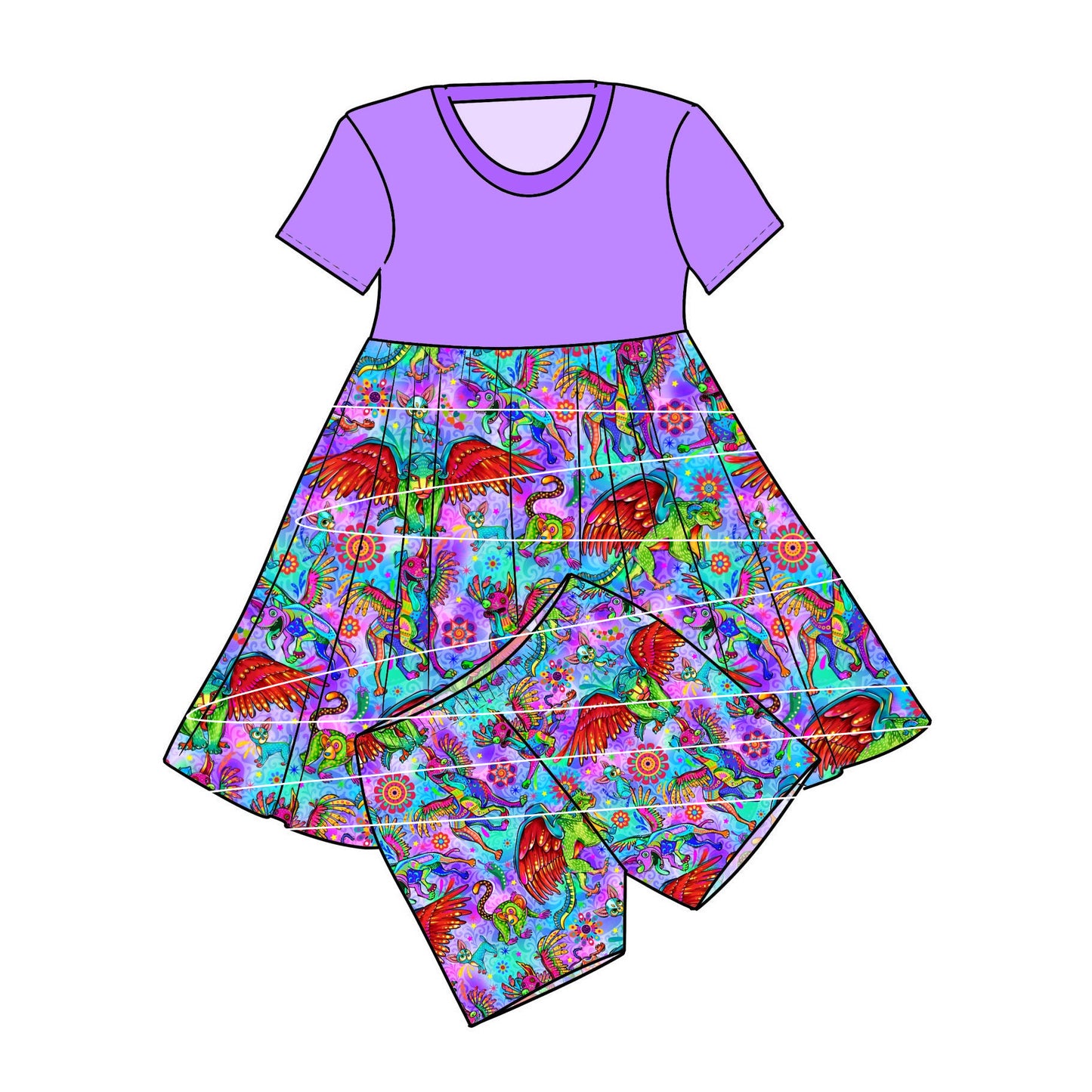 RTS Bamboo Twirl with Shorts - Alebrijes Poco Loco