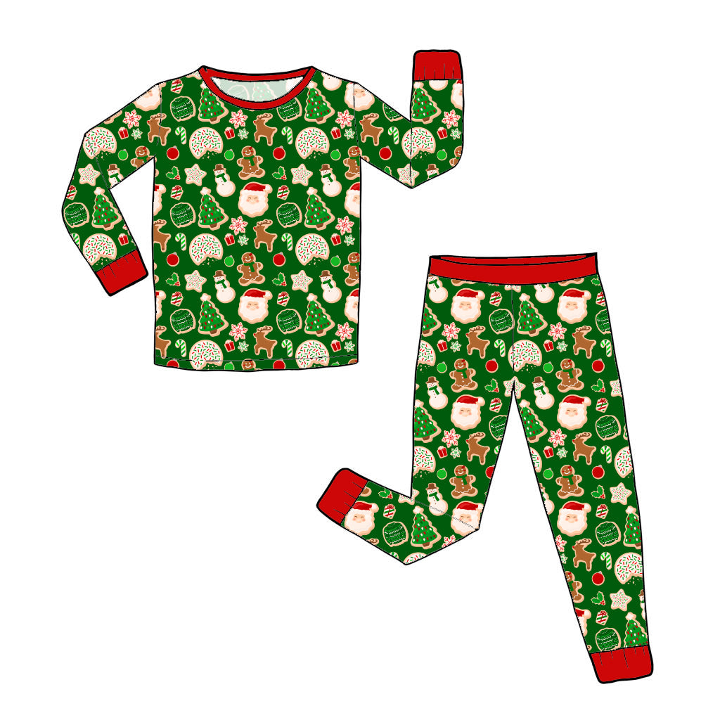 RTS Long Sleeve and Pants Pajama Set - XMas Cookies