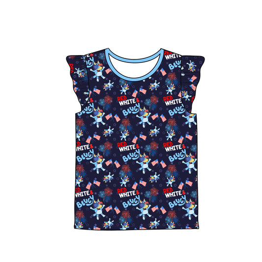 RTS Flutter Sleeve Tee - Red White & Bluey
