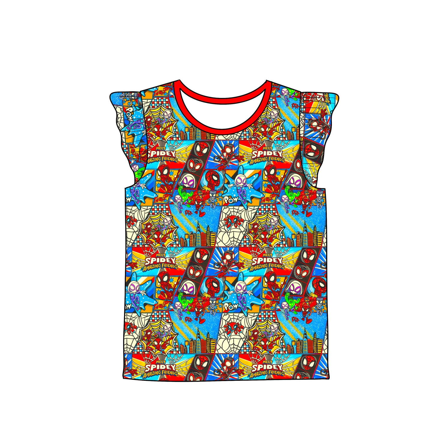 RTS Flutter Sleeve Tee - Spidey