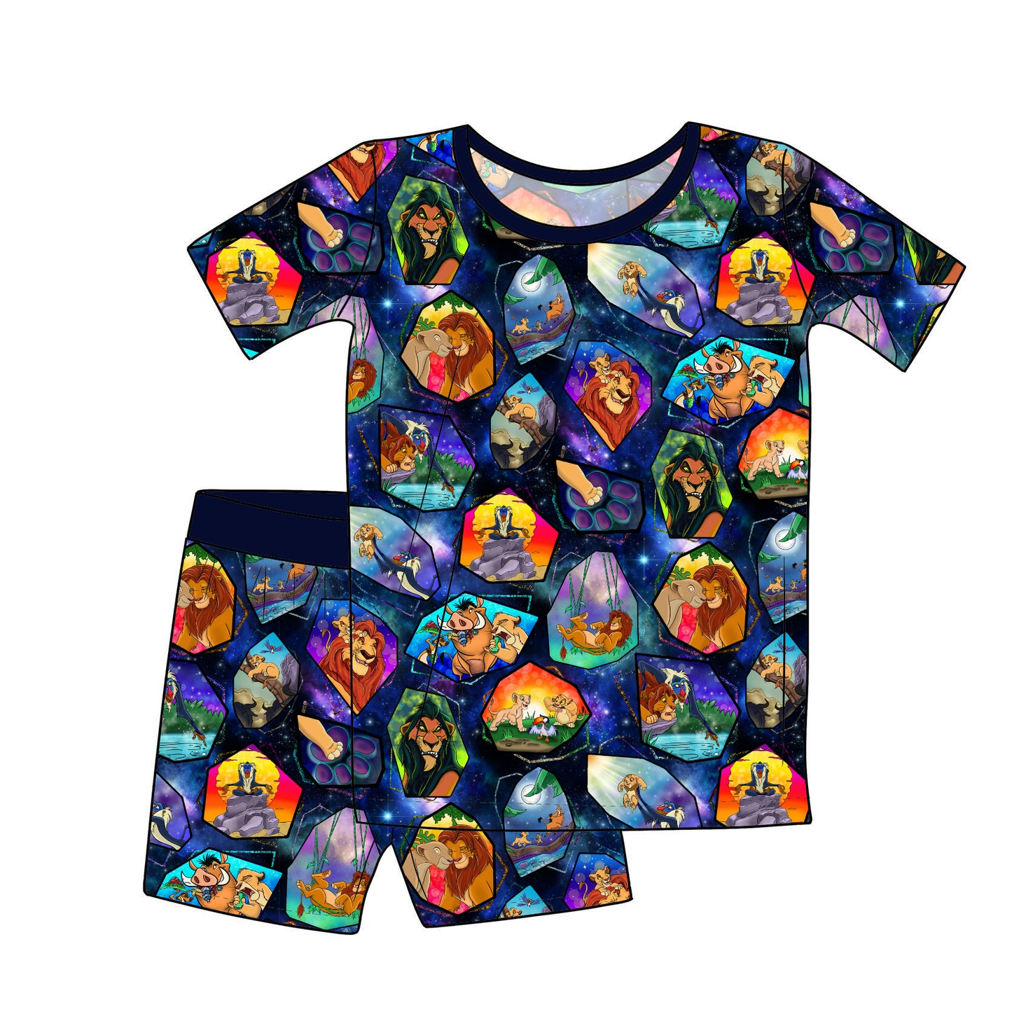 Jan27 Pre-Order Bamboo Short Sleeve and Shorts Pajama Set - Galaxy King