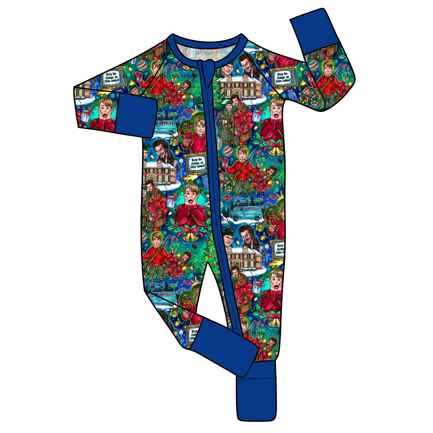 Nov Pre-Order Bamboo Convertible Zip Romper - Kevin