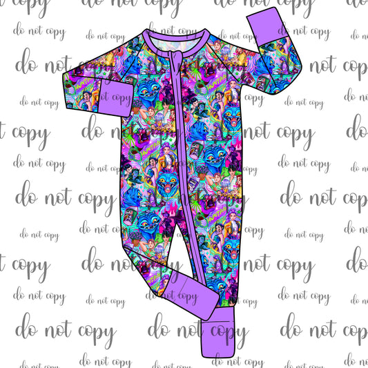 RTS Bamboo Convertible Zip Romper - Huntrix