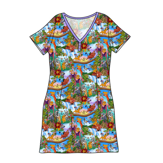 April Pre-Order Bamboo Adult Sleep Gown - Hakuna Matata