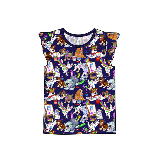 RTS Flutter Sleeve Tee - Painting Pups
