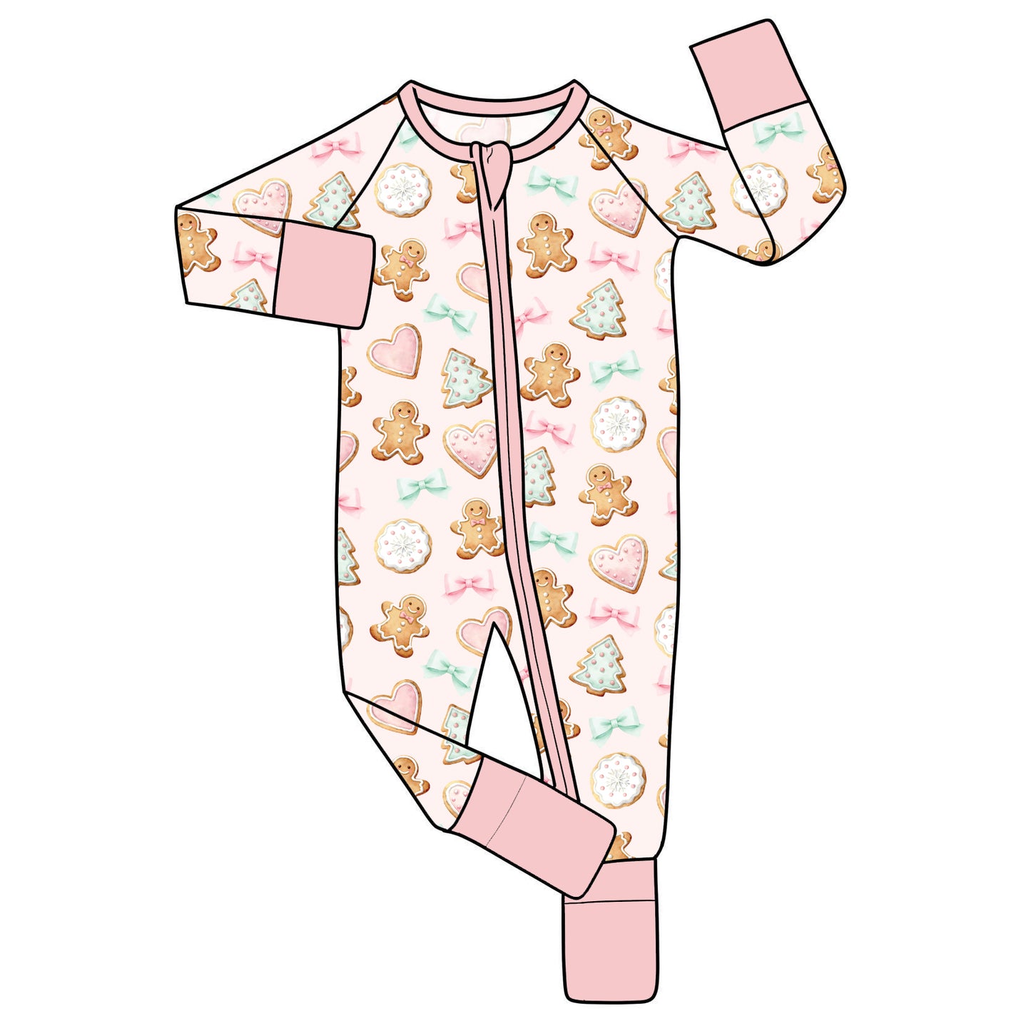 Nov Pre-Order Bamboo Convertible Zip Romper - Pastel Gingerbread