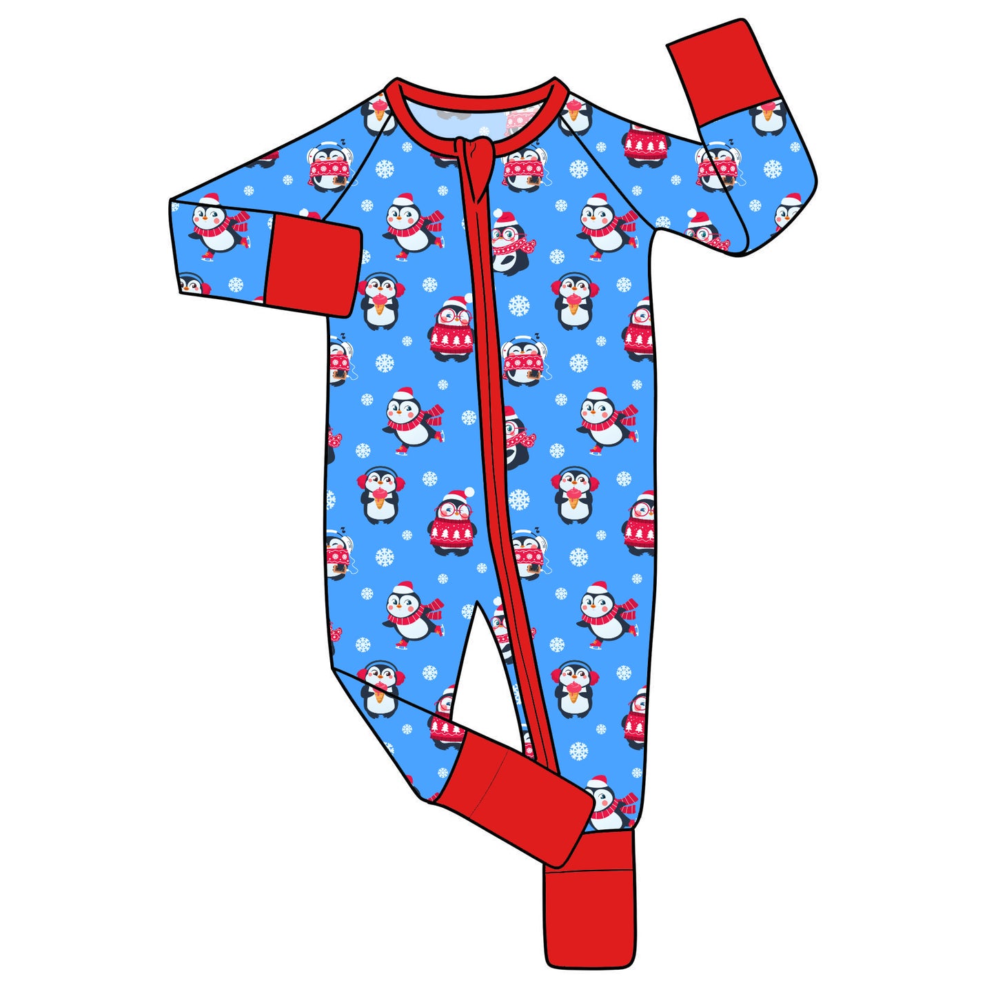Nov Pre-Order Bamboo Convertible Zip Romper - Penguins