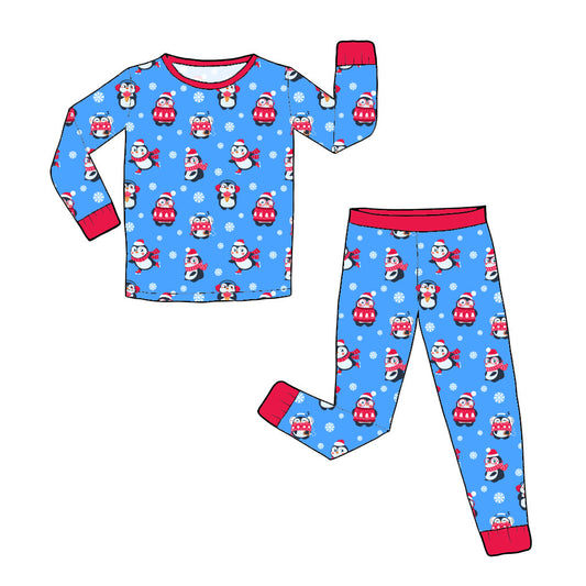 Nov Pre-Order Bamboo Long Sleeve and Pants Pajama Set - Penguins