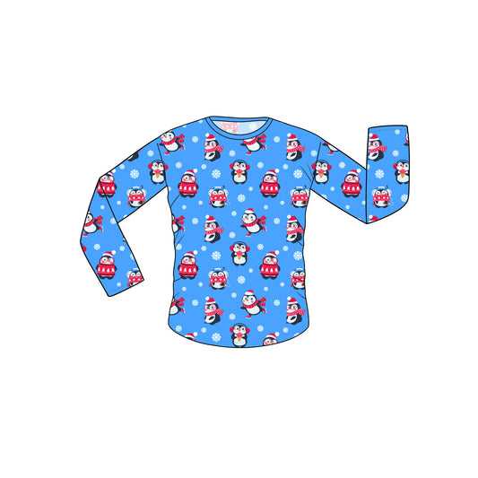 Nov Pre-Order Bamboo Long Sleeve Tee - Penguins