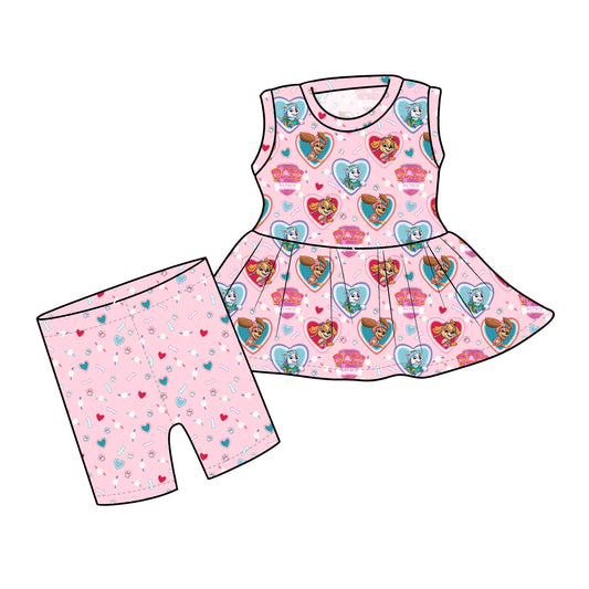 FEB Pre-Order Sleeveless Peplum and Shorts - Heart Patrol