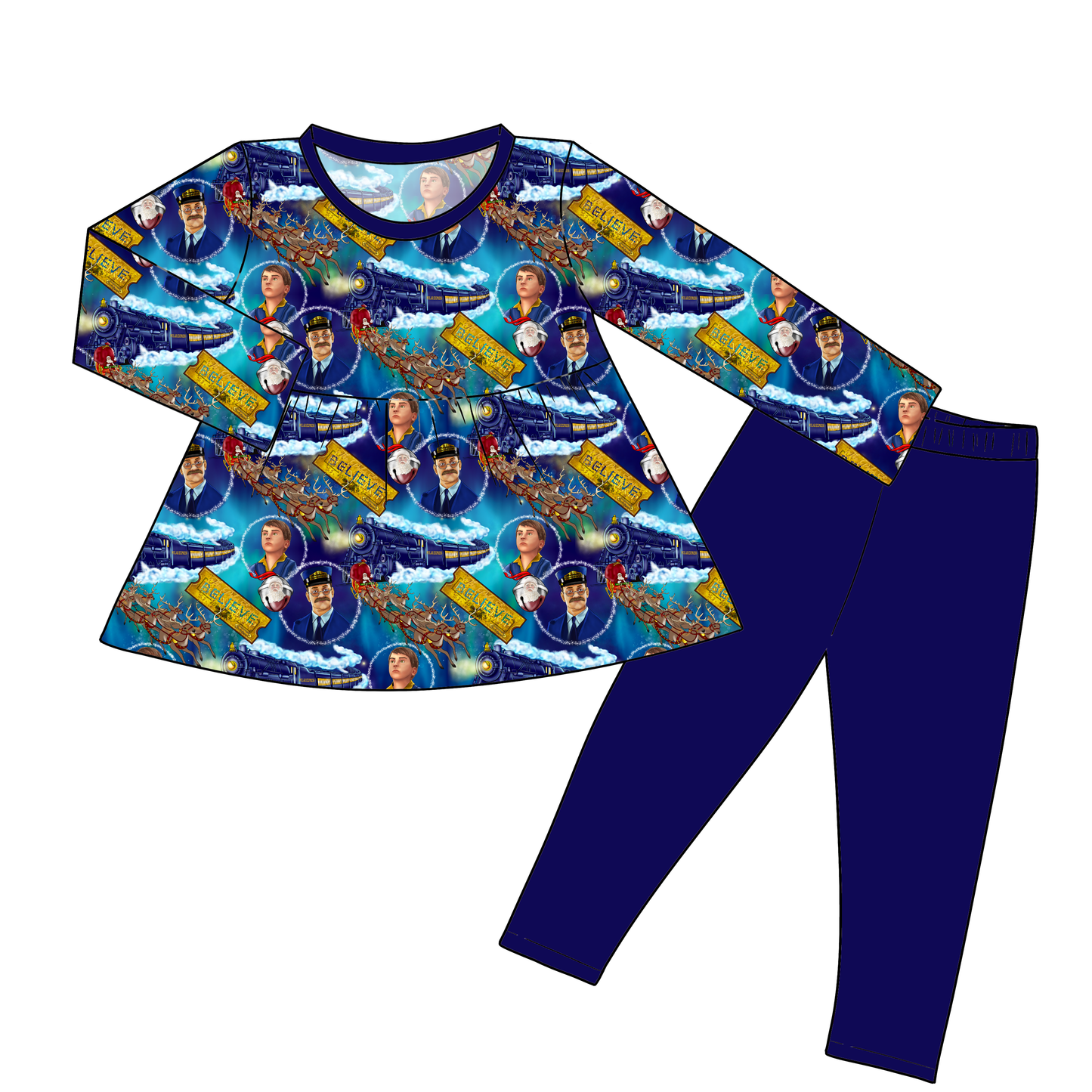 Pre-Order Long Sleeve Peplum and Legging - Believe 2026