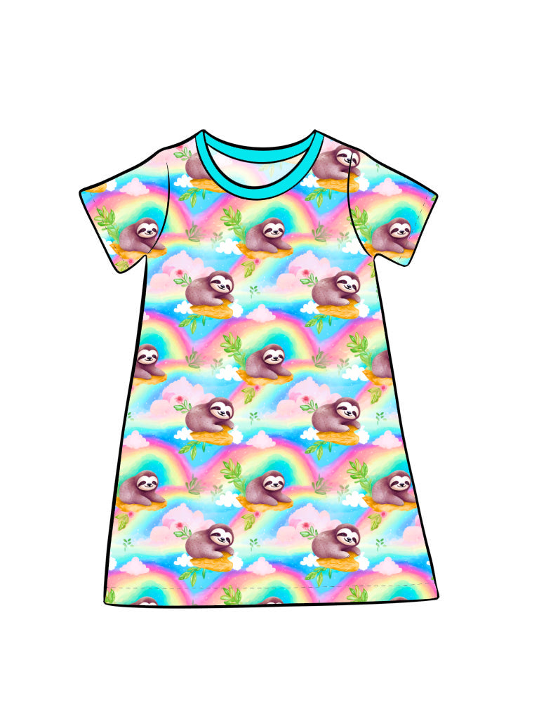 RTS Kid's Lounge Gown - Rainbow Sloths