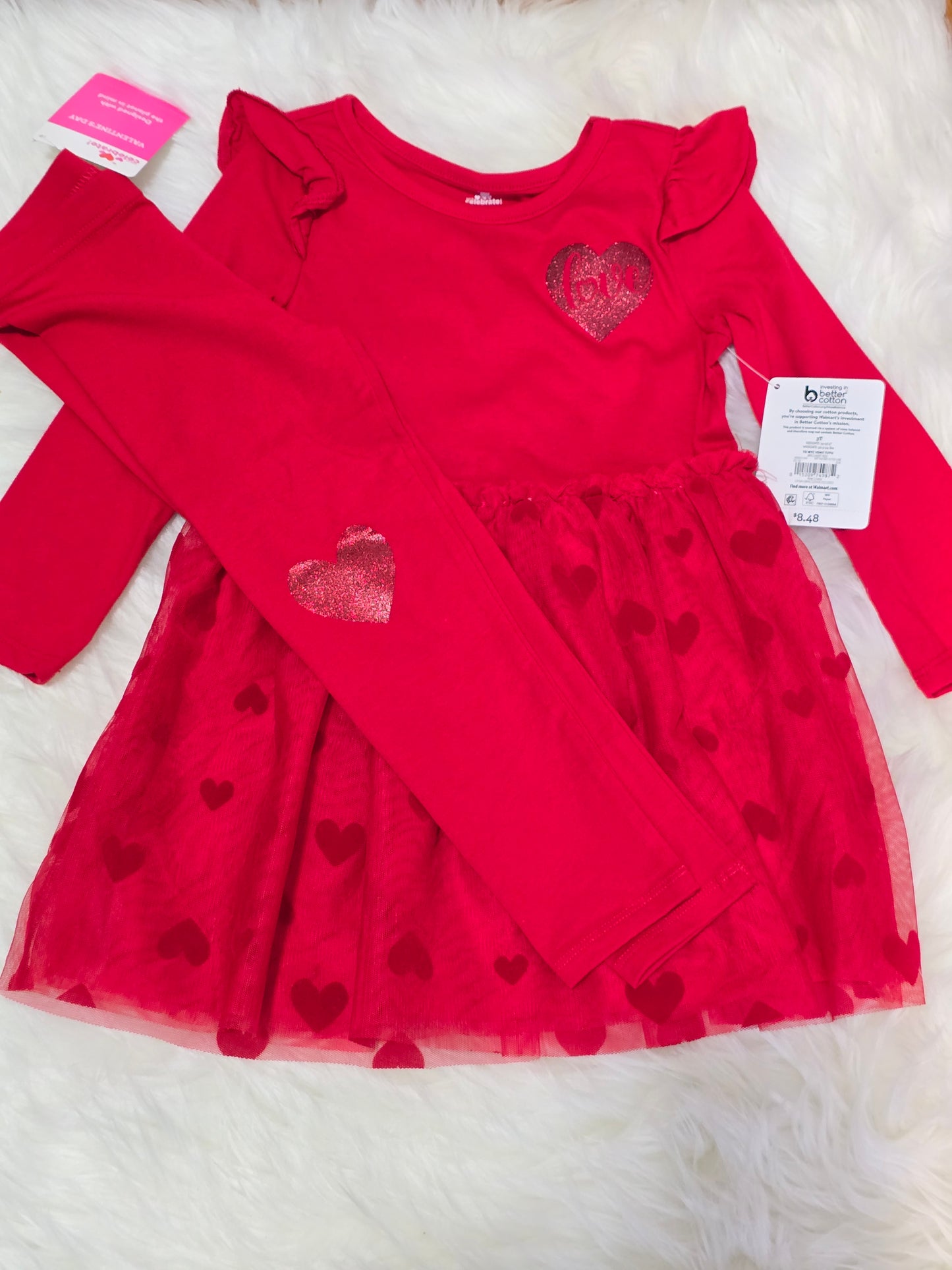 RTS 3T Red Love Dress and Leggings -NOT BAMBOO - NWT