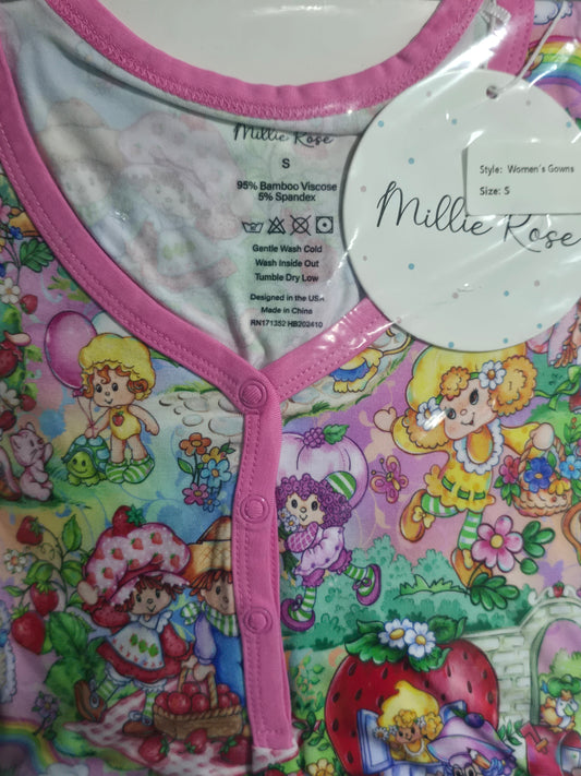 RTS Bamboo Adult Sleep Gown - Strawberry Girl