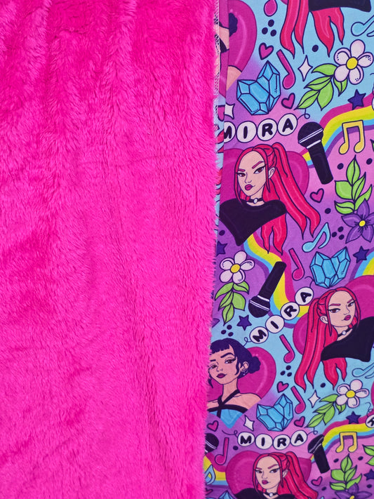 RTS 30x40 Toddler Minky backed bamboo blanket - KPop Hearts