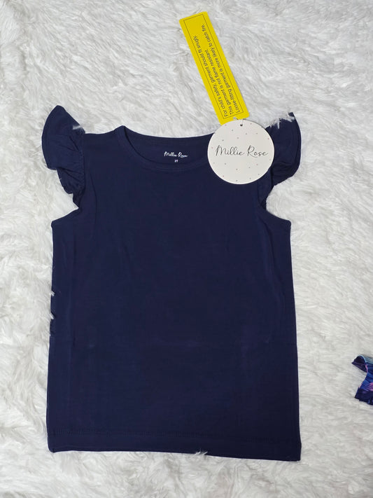 RTS Flutter Sleeve Tee - Solid Navy (pairs perfectly with Ghost Flowers)