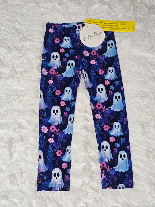 RTS Girl's Leggings - Ghost Flowers
