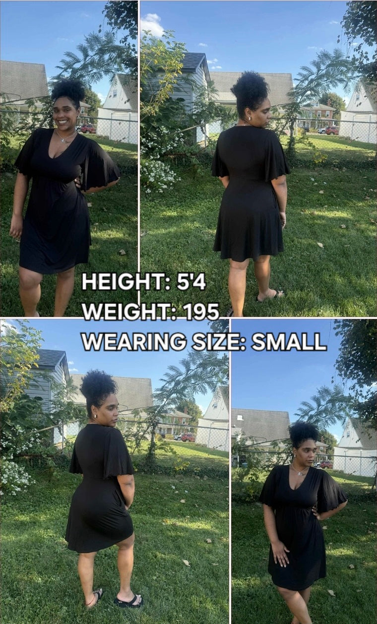 RTS Women's ultra flutter dress - Onyx Black