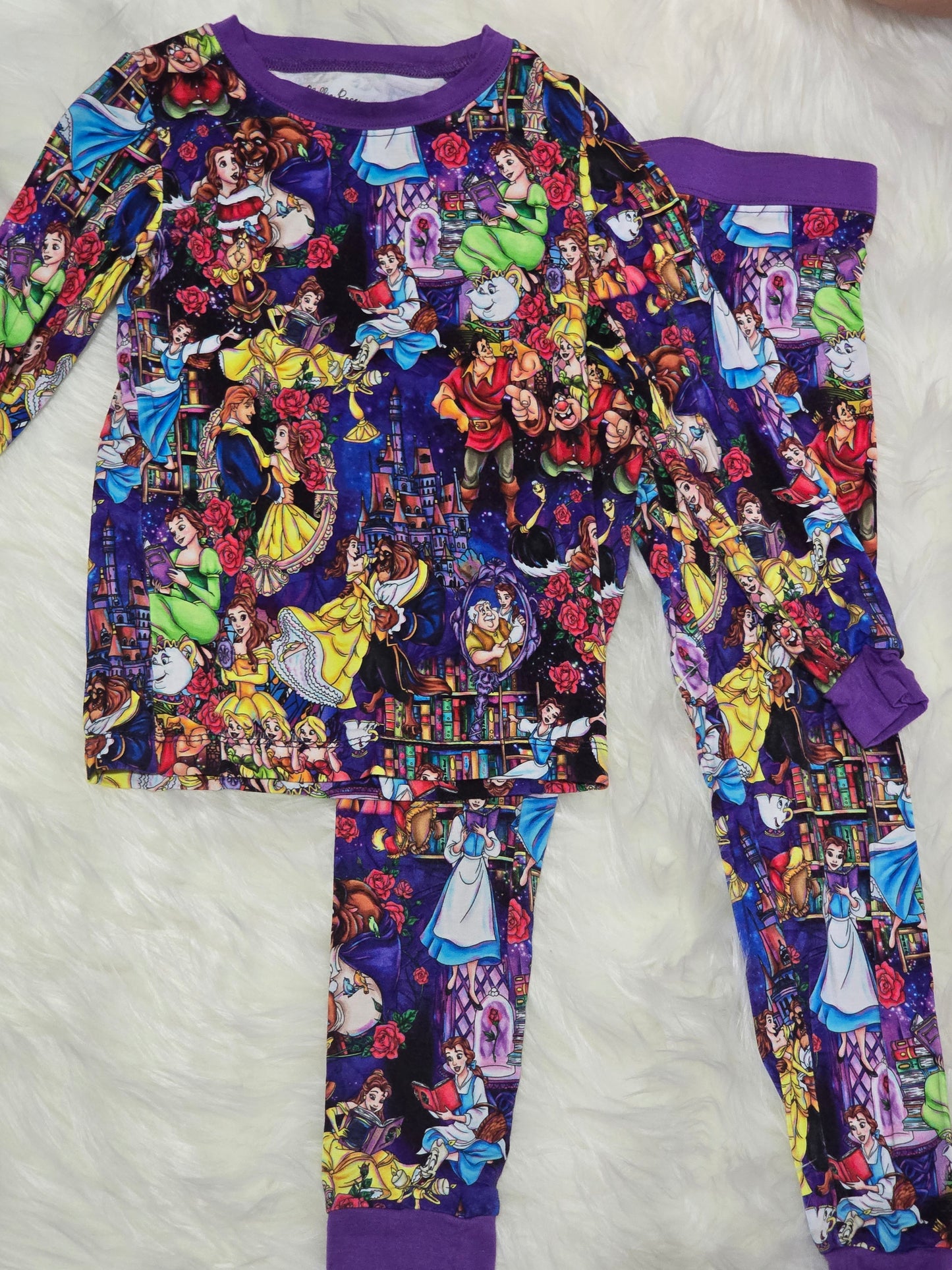 RTS 3T Belle Long sleeve and pants pajamas - EUC