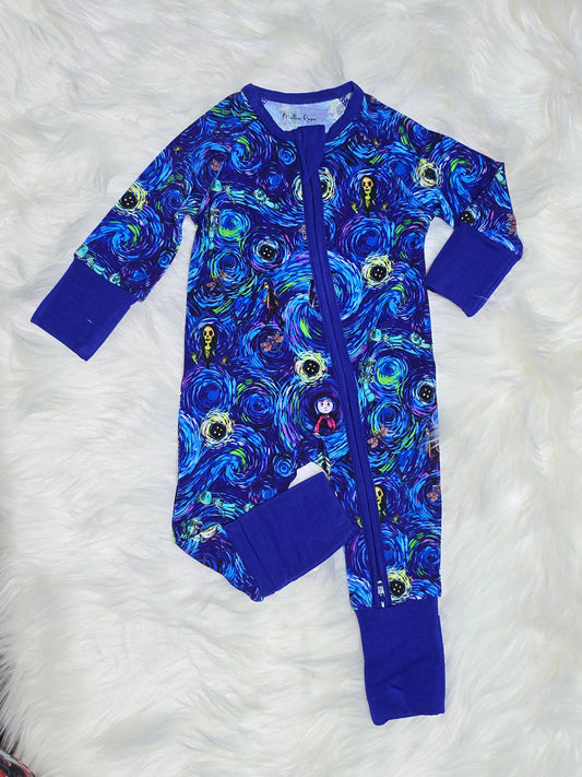 RTS Bamboo Convertible Zip Romper - Spiral Buttons