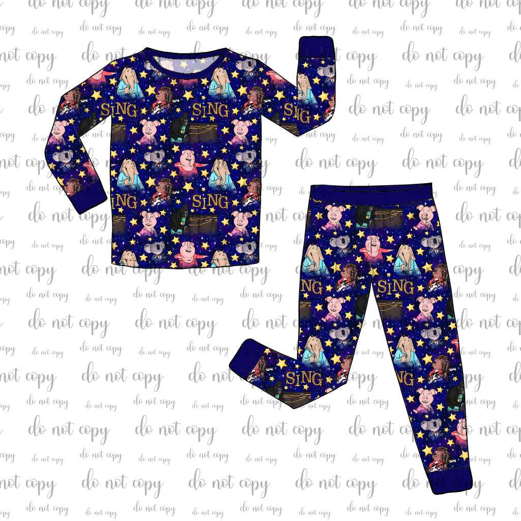 RTS Long Sleeve and Pants Pajama Set - Animal Idol