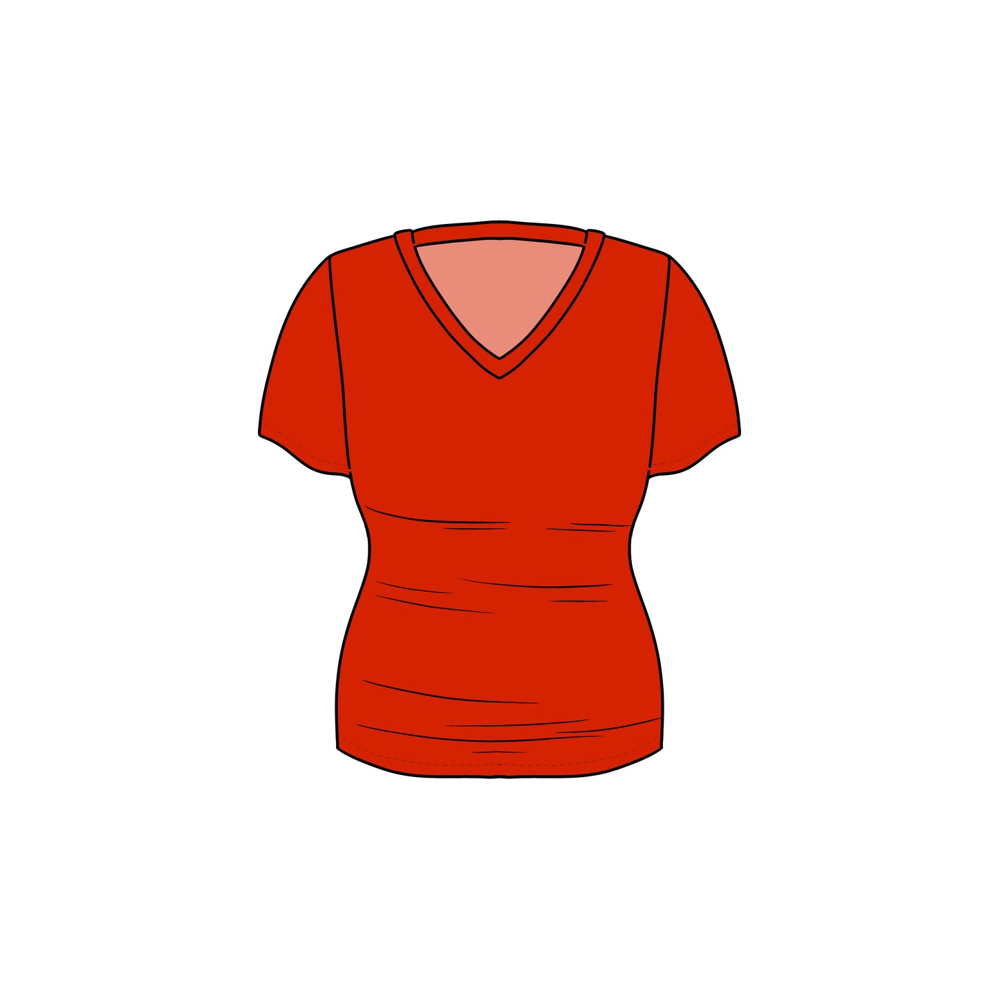 Nov Pre-Order Women's Oversized V-Neck Tee - Red