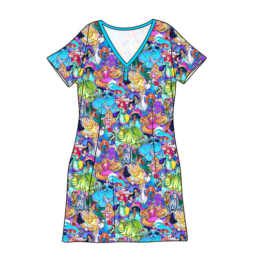 RTS Bamboo Adult Sleep Gown - Storybook Princess Rerun