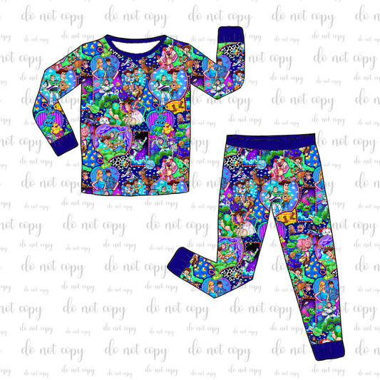 RTS Long Sleeve and Pants Pajama Set - To Infinity (BLUE)