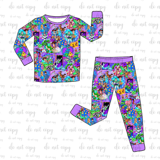 RTS Long Sleeve and Pants Pajama Set - To Infinity (PURPLE)