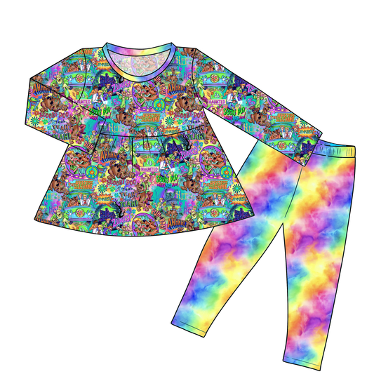 SEPT Pre-Order Long Sleeve Peplum and leggings - Groovy Doo