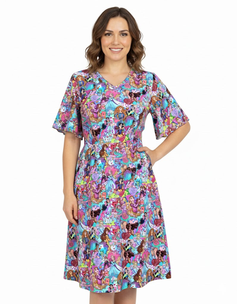 Feb Pre-Order Women's flutter dress - Valentines Princesses