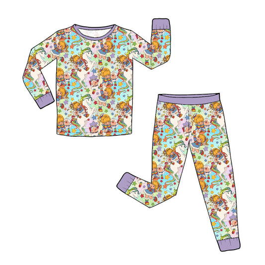 July Pre-Order Bamboo Long Sleeve and Pants Pajama Set - Vintage Rainbow