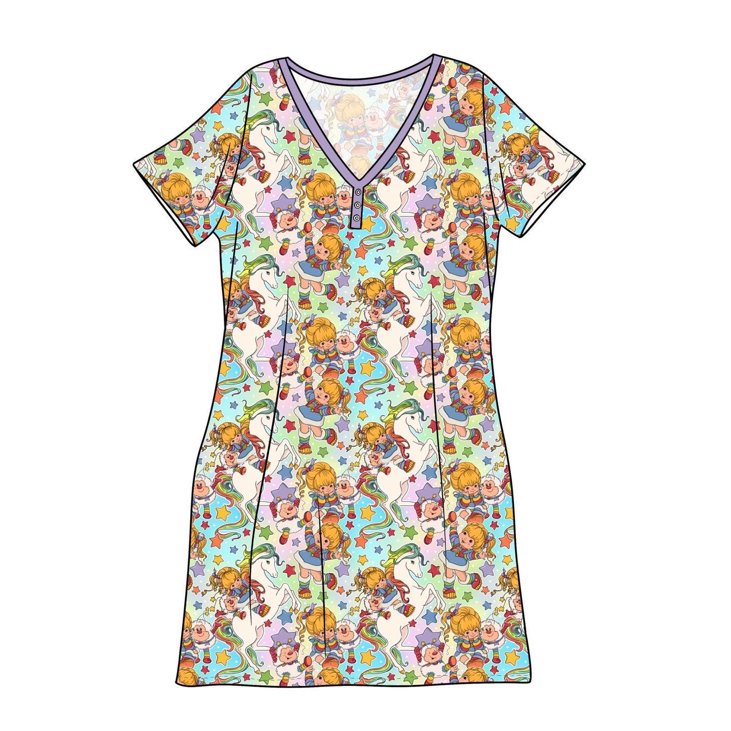 July Pre-Order Bamboo Adult Sleep Gown - Vintage Rainbow