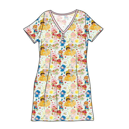 July Pre-Order Bamboo Adult Sleep Gown - Vintage Strawberry