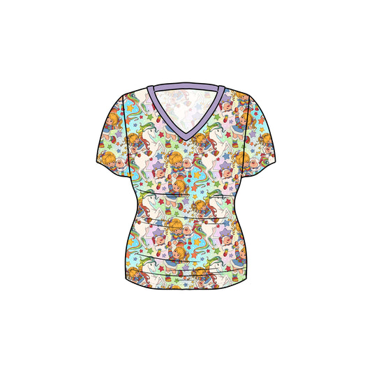July Pre-Order Women's Oversized V-Neck Tee - Vintage Rainbow