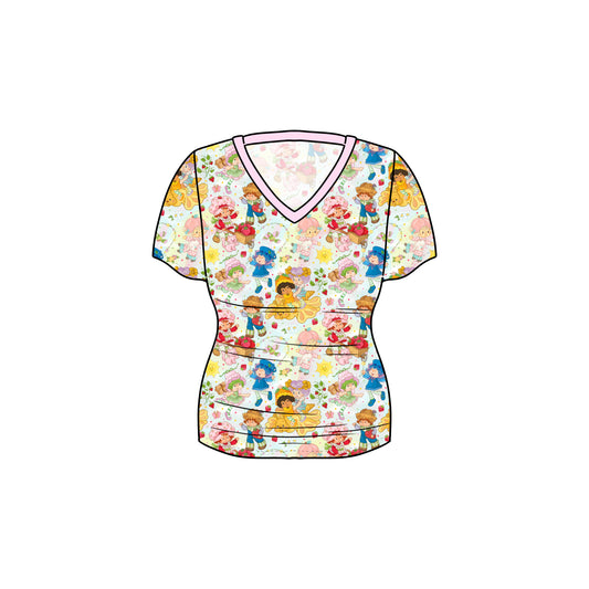 July Pre-Order Women's Oversized V-Neck Tee - Vintage Strawberry